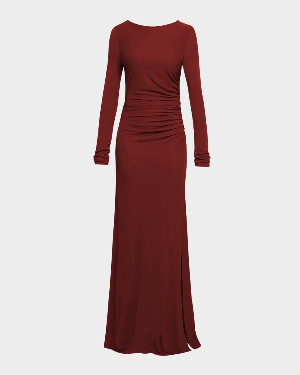 Abby Jersey Maxi Dress with Side Ruching
